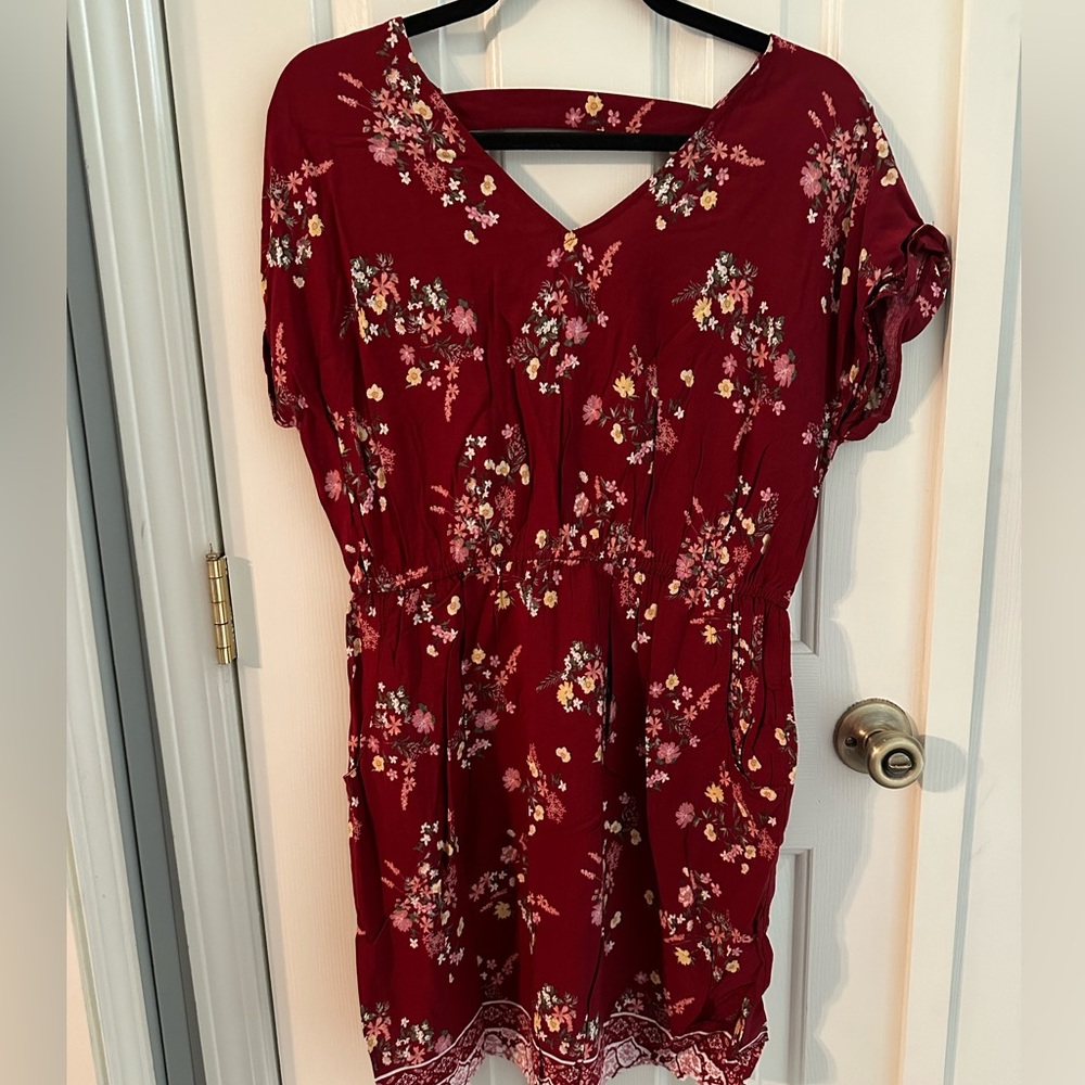 Large Maroon Casual Dress